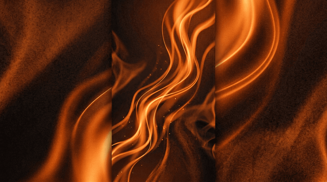Abstract warm depth graphic with amber light on near-black.